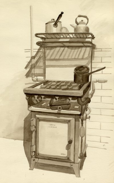 Gaz sobası, 1951. by Shirley Markham