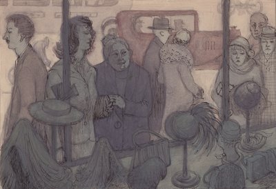 Şapka vitrini, c1952. by Shirley Markham