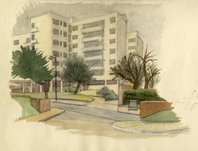 Modern binalar, Londra, c1950. by Shirley Markham