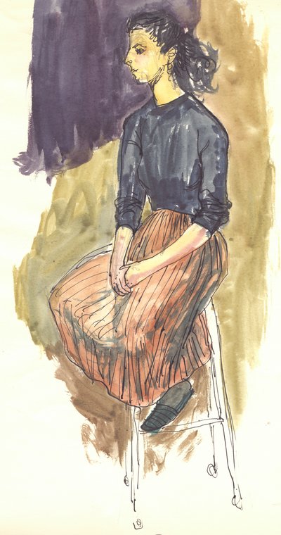 Oturan kadın, c1950. by Shirley Markham