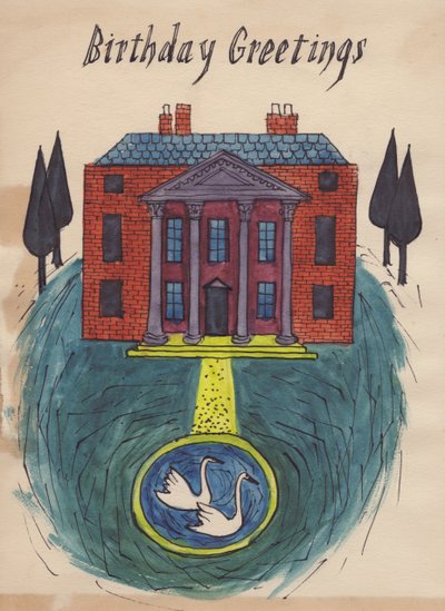 Görkemli ev, doğum günü kartı, 1952. by Shirley Markham