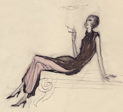 Kadın sigara, c1950. by Shirley Markham