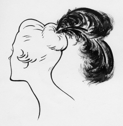 Devekuşu tüylü kadın, c1950. by Shirley Markham