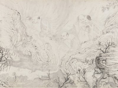1667 tarihli On Altı Luohan. by Shitao