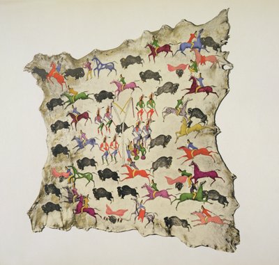 Bufalo avı (geyik derisindeki pigment) by Shoshone Katsikodi School