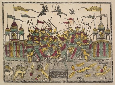 Savaş Sahnesi (tersi) by Shri Gobinda Chandra Roy