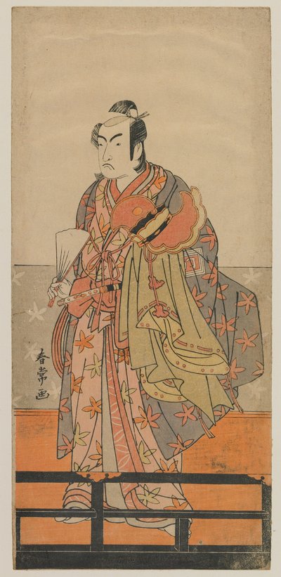 Kabuki Aktörü Ichikawa Monnosuke II Elinde Gagaku Dansçıları Kask ve Cüppe, Edo dönemi, 1780