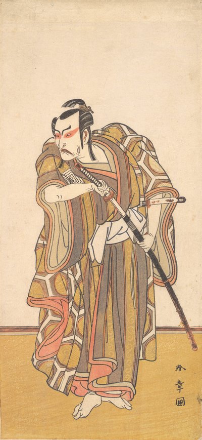 Kılıç Çeken Bir Samuray Olarak Ichikawa Danzo III, ca. 1772. by Shunsho