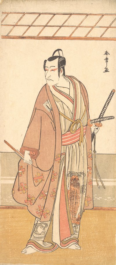 Mor Haori Paltolu Bir Samuray Olarak Aktör Ichikawa Danjuro V, ca. 1778. by Shunsho
