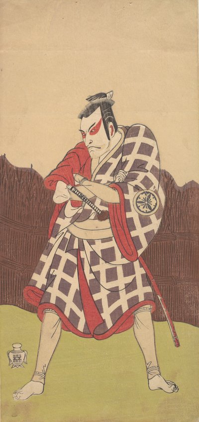 Aktör Matsumoto Koshiro Kolları Katlanmış Duran Bir Adam Olarak 3., 18. yüzyılın sonlarında. by Shunsho
