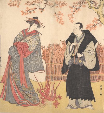 Bir Odada Duran Uzun Bir Fahişe Olarak İkinci Segawa Tomisaburo, yaklaşık. 1785. by Shunsho