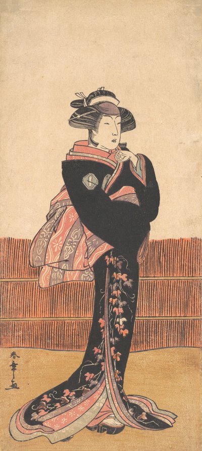 Üçüncü Azuma Tozo, Siyah Kimonolu Bir Kadın Olarak, muhtemelen 1782. by Shunsho