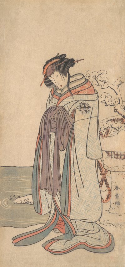 Karda Duran Bir Fahişe Olarak Üçüncü Segawa Kikunojo, muhtemelen 1775. by Shunsho