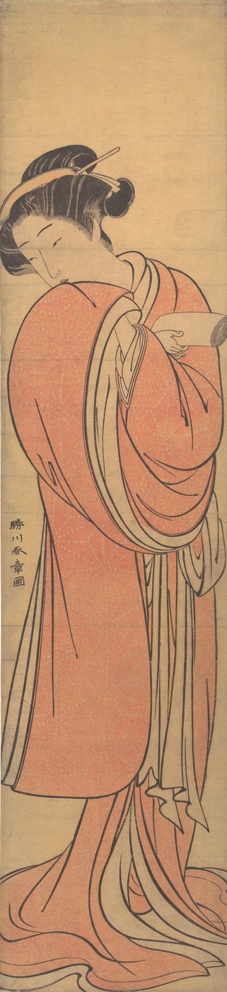 Kırmızılı Kadın, 18. yüzyılın sonlarında. by Shunsho