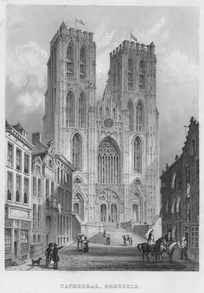 Katedral, Brüksel, 1850 by Shury and Son