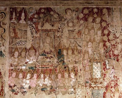 Duvar resimleri parçaları (taş üzerine boya) by Siamese School