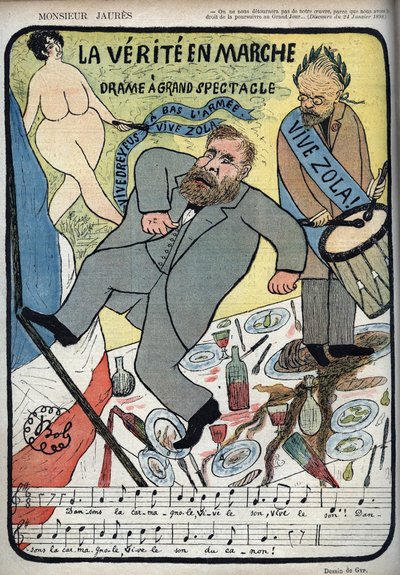 Dreyfus olayı - Mösyö Jaures - La Verite en Marche, büyük bir gösteri - canlı Dreyfus, Vive Zola, bir bas l