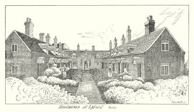 Lyford, Berks'teki imarethaneler (gravür) by Sidney Heath