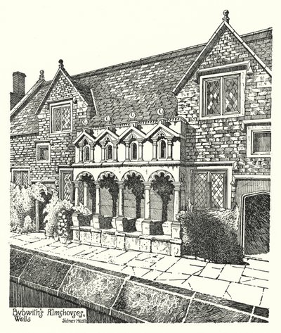 Bubwith'in Sadaka Evleri, Wells (gravür) by Sidney Heath