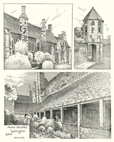 İsa Hastanesi, Lyddington, Rutland (gravür) by Sidney Heath