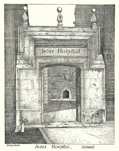 İsa Hastanesi, Rothwell (gravür) by Sidney Heath