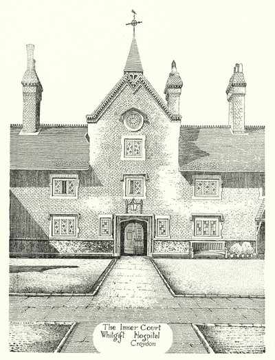 The Inner Court, Whitgift Hastanesi, Croydon (gravür) by Sidney Heath