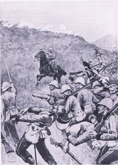 Langs Nek, 28 Ocak 1881 (1. Boer Savaşı), İngiliz Kara ve Deniz Savaşlarından bir çizim, 1915 by Sidney Paget