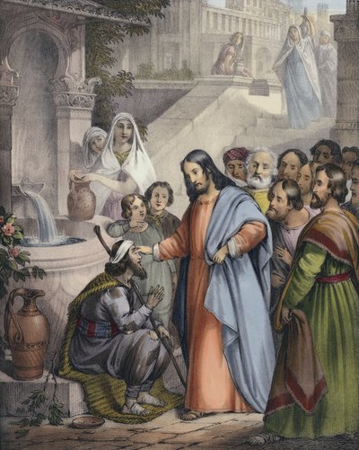 İsa doğuştan kör olan birine görme verir by Siegfried Detler Bendixen