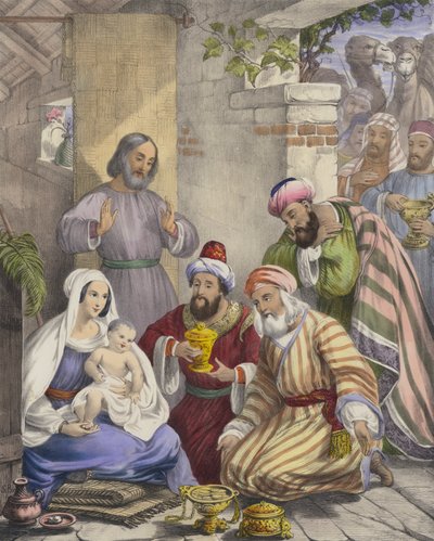 Bilge adamların ibadetleri ve adakları (renkli gravür) by Siegfried Detler Bendixen