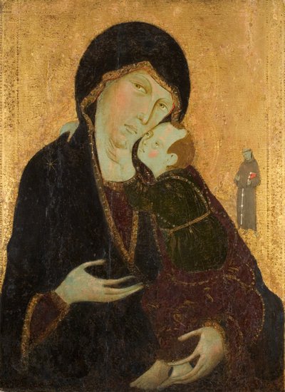 Aziz Francis ile Madonna ve Çocuk, 1285 dolayları (panelde mizaç) by Sienese School