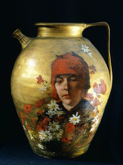 Kadın figürlü sürahi, Silvestro Lega (1826-1895) by Silvestro Lega