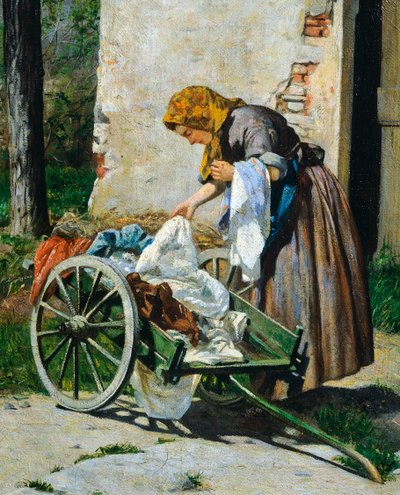 Floransa yakınlarındaki çamaşırcı kadınlar by Silvestro Lega
