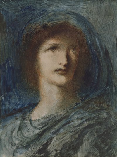 Genç Kızın Başı (kağıt üzerine klozet, kalem ve mürekkep) by Simeon Solomon