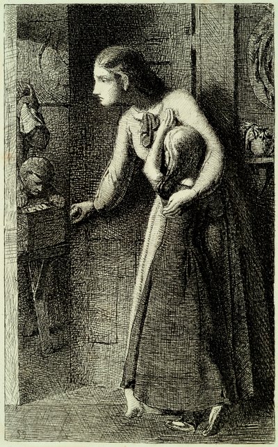 Perili Ev, c.1858 (dövülmüş hindistan kağıdına basılmış gravür) by Simeon Solomon