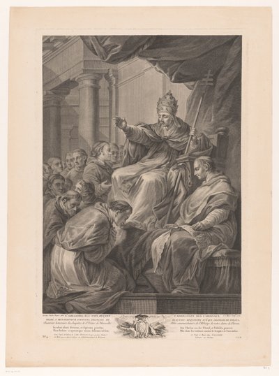Papa Gregory kardinallerle çevrili by Simon Charles Miger