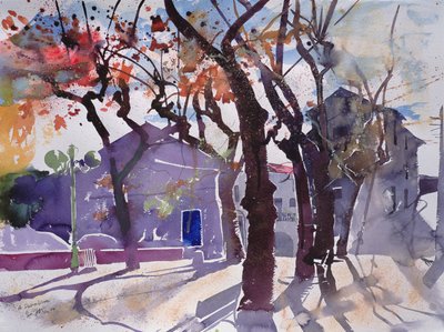 Bir Puissalicon, 2010 Fransa (suluboya) by Simon Fletcher