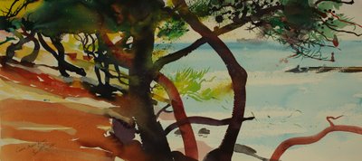 Caro, Martigues, 2007 (suluboya) by Simon Fletcher