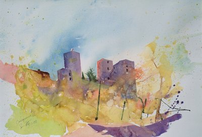 Caseneuve, Fransa, 2001 (suluboya) by Simon Fletcher