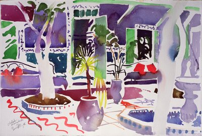 Chellah Marrakech (kağıt üzerine suluboya) by Simon Fletcher