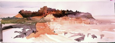 Çöl Kalesi, Jaiselmer, 2007 (kağıt üzerine suluboya) by Simon Fletcher