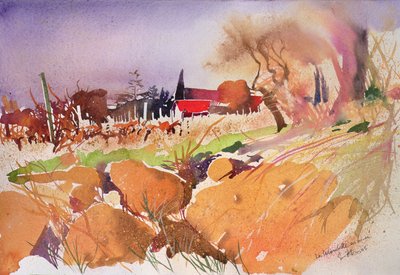 La colombette en hiver, Fransa, 2004 (suluboya) by Simon Fletcher