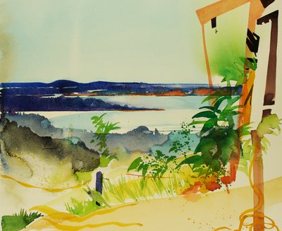Göl evi, 2004 (suluboya) by Simon Fletcher