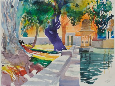 Lal Ghat, 2007 (kağıt üzerine suluboya) by Simon Fletcher