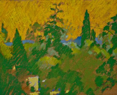 Geç Ağustos Sabahı (kağıt üzerine pastel) by Simon Fletcher