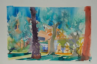 Mamounia Terrace, 2010 (kağıt üzerine suluboya) by Simon Fletcher