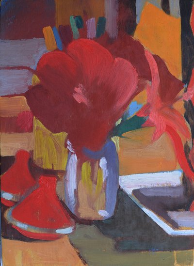 Fas kırmızısı, 2014 (tahta üzerine yağlıboya) by Simon Fletcher
