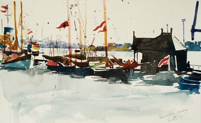 Neumuhlen, Hamburg, 2009 (suluboya) by Simon Fletcher