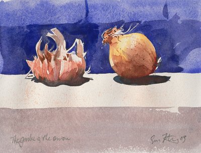 Sarımsak ve soğan, 2003 (suluboya) by Simon Fletcher