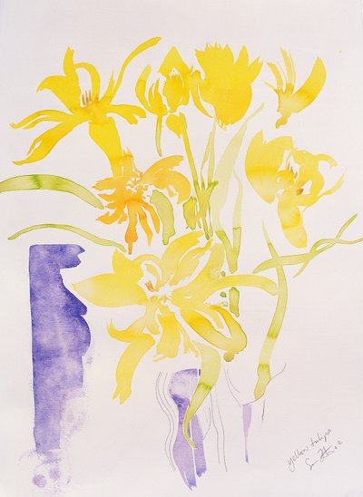 Sarı Laleler, 2000 (suluboya) by Simon Fletcher
