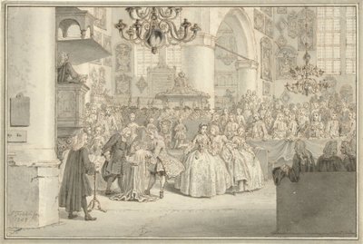 Prens William V'in Vaftizi, 1748 by Simon Fokke